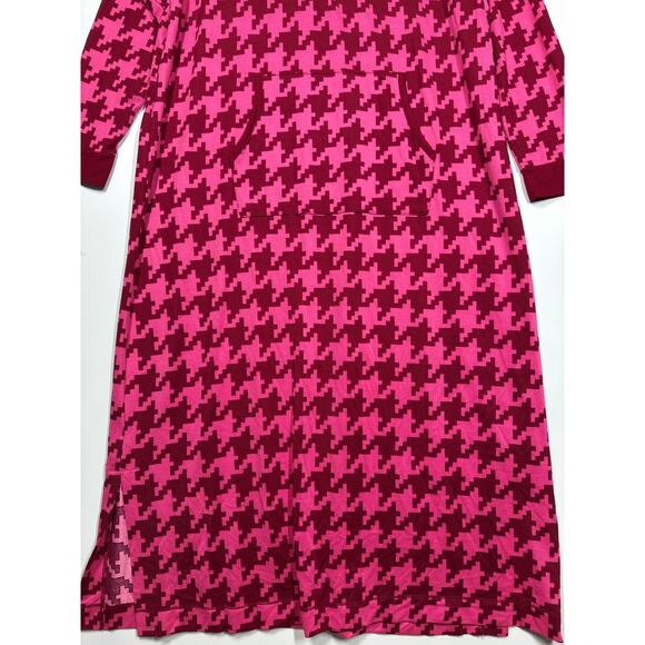 Comfort Code by CuddlDuds Brushed Ultra Knit Henley Lounger Dress Red Pink Sz 1X - Picture 3 of 10